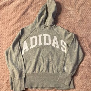 Grey Adidas Cropped Hoodie
